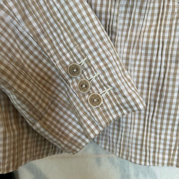 CAbi Ginger Snap Gingham Check Print Button Blazer Large - Picture 13 of 13